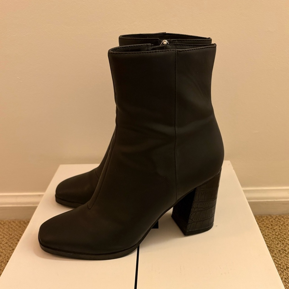 Dolce Vita Black Snakeskin Bootie